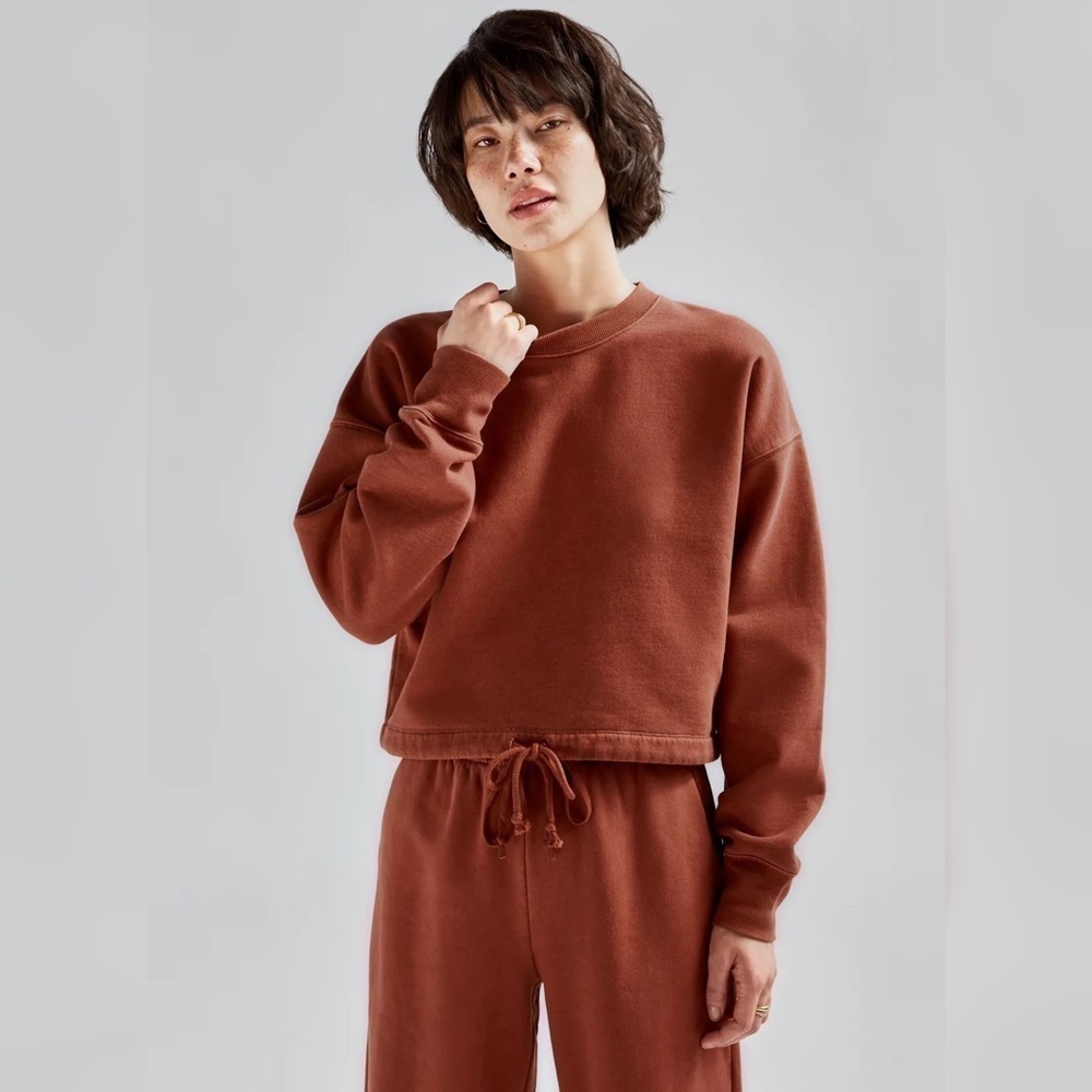 Wilfred Free | Fleece Cropped Sweatshirt Size Small - Picture 2 of 8